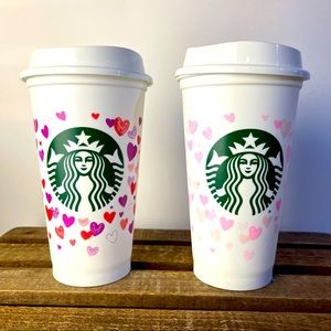 STARBUCKS Valentine Color Changing Hearts Hot Reusable Cup